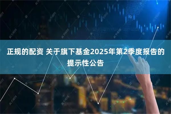 正规的配资 关于旗下基金2025年第2季度报告的提示性公告